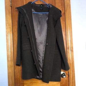 Sage green J. Crew hooded peacoat